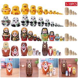 Bonecas de bonecas de madeira matryoshka bonecas brinquedos meninas russo bonecas de ninho crianças crianças artesanal matryoshka boneca de brinquedo artesanato infantil presentes de aniversário