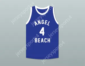Özel herhangi bir isim numarası Erkek Gençlik/Kids Pee Wee Morris 4 Angel Beach Gators Basketbol Forması Porky's Revenge En İyi Dikiş S-6XL