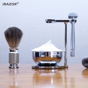 Blades Irazor Luxury Men's Shaving Kit Butterfly Open Double -Weard Sbember Safety Razor Pure Badger Hair Chemial Crash Kit Kit