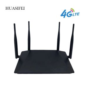 Yönlendiriciler HuasiFei 4G WiFi Yönlendirici SIM Kart 4 harici antensuper ucuz kablosuz yönlendirici SIM kart 300Mbps 4G LTE WiFi Yönlendirici