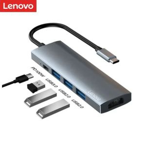 Hubs Lenovo Typec Docking USB Spliter USB Dönüştürücü HDMI Transfer Docking 4K Projeksiyon Ekranı Genişleme PD Hızlı Şarj USB 3.0 Dock