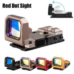 Kapsamlar Katlanabilir Kırmızı Dot Sight Taktik Flip Dot Refleks Görüşü RMR Kapsam Montajı AR15 M4 GLOCK MOS TABLOK AVLI