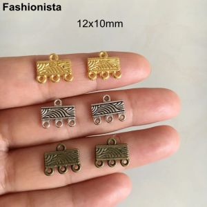 Компоненты Fashionista 100 PCS Небольшие разъемы для ювелирных изделий DIY, 10*12 -мм антикварных бронзовых / антикварных серебряных / золотых шрифтов.