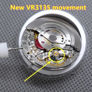 Комплекты Новые модели Китайский 3135 Автоматическое механическое движение синее баланс колесо VR3135 Мужские часы Движение