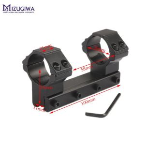 SCOPES Mizugiwa Oneepiece Düz Üst 30mm Çift Yüzük Hava Tüfek Kapsamı Montaj Ring Dokunma Üssü 11mm Dovetail Rail Av Aksesuarları Caza