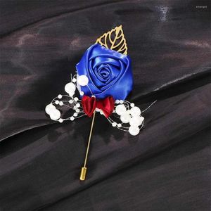 Broşlar Romantik Düğün Damat Boutonniere Korsage Broş Pin Yapay Çiçekler