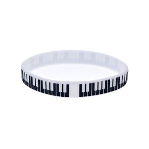 100pcs Piyano Anahtar Silikon Kauçuk Bilezik Müzik hayranları için herhangi bir avantaj hediyesinde kullanılmak için harika