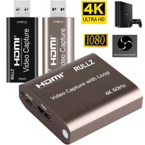 Lens 4K 60FPS TV Döngüsü USB 3.0 2.0 Video Yakalama Kartı HDMI Video Oyunu PS4 Kamera Kamera Anahtarı Canlı Yayın için Kayıt
