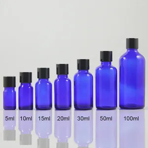 Garrafas de armazenamento 10 ml vazias com ricos de vidro azul