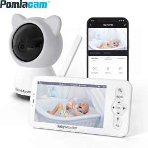 Мониторы Baby Monitor Wireless Video 5inch 720p HD Экран 1080p PTZ камера 2way Talk Night Vision Обнаружение звука напоминание о кормлении Baby5