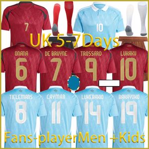 24 Новая Бельгия Lukaku Men Kids Kit De Bruyne Trossard 2024 Euro Cup Materal Antial