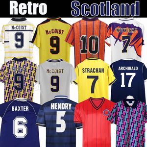 78 82 86 94 98 00 Dünya Kupası Final İskoçya Retro Futbol Jersey McNamara Hendry Brown Dalglish McCoist Gallacher Lambert Klasik Vintage Leisure Futbol Gömlek