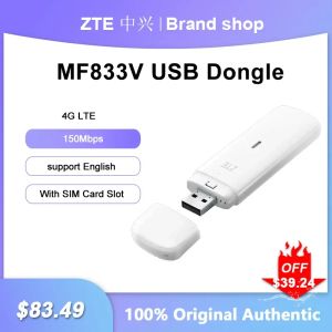 Маршрутизаторы ZTE MF833V Modem 4G Wi -Fi SIM -карта 150 Мбит / с портативные USB -ключ для кармана горячей точки для домашнего офиса Wireles сетевой сигнальный маршрутизатор