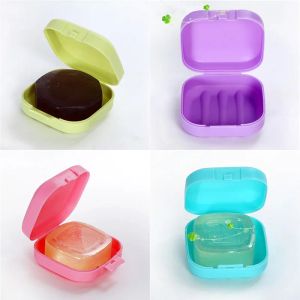 Bulaşıklar Şeker Renk Taşınabilir Sabun Plastik Tutucu Seyahat Malzemeleri Kare Banyo Aksesuarları Sabun Depolama Konteyneri Sabun Bulma