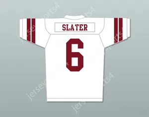 Özel herhangi bir isim numarası Erkek Gençlik/Çocuklar AC Slater 6 Bayside 6Tigers Lisesi Beyaz Futbol Forması Kaplan Patchtop Dikiş S-6XL içerir
