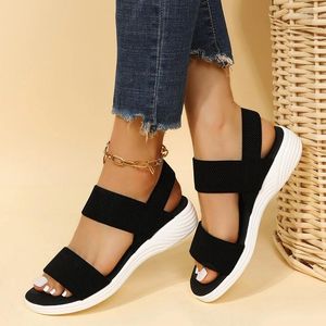 Повседневная обувь женская сандалия 2024 Летняя модная платформа Romen Women Sport Clate Plat On Slip-On