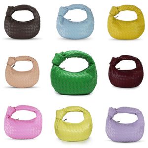 Strickbeutel Frauen Kuhhorn geknotete Unterarm Designer -Tasche Designer Jodie Taschen PU Leder Neues weiches gewebtes mit geknotter Modehandtasche