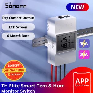 Kontrol Sonoff Th Elite 16A/ 20A WiFi Akıllı Anahtar Sıcaklığı ve Nem İzleme Anahtarı Akıllı Ev Çalışma DS18B20/ SI7021/ RL560