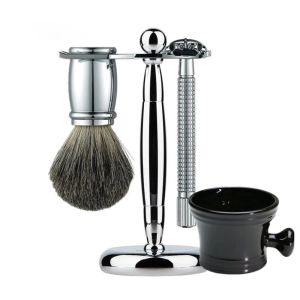 Blades Yintal Luxury Men Shaving Set Pure Badger Hair Beard Beard Beard Double ED