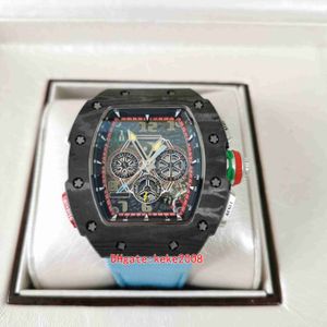 Süper Kaliteli PM65-01 Man Watches 42mmx50mm karbon fiber safir cam kronograf sırt şeffaf otomatik mekanik 7750 hareket erkekleri kol saatlerini izle