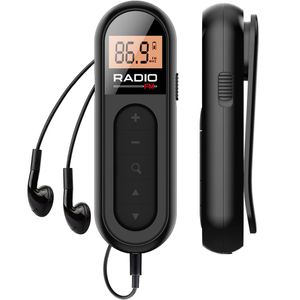 Портативный мини -FM Radio Back Clip DSP Pocket Radios приемник перезаряжается с ЖК -дисплеем 3,5 -мм наушников для спортивных походов.