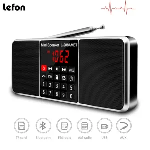 Radio Lefon L288 AM FM Bluetooth Radio Receiver Digital Portable Discher Stereo Mp3 -плеер с TF USB Aux handsFree Кнопка заблокированного вызова