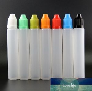 Toptan damlacık şişeleri 30ml Çocuk geçirmez güvenlik kapakları kalem şekli meme uçları ldpe plastik malzeme sıvı moda için