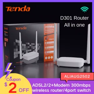 Yönlendiriciler Tendda D301 300Mbps Kablosuz Yönlendirici WiFi ADSL Modem Yönlendirici Ağ Gigabit 4P anahtarı WiFi Yönlendirici Destek Ethernet WAN IPTV