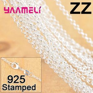 Kolyeler 20pcs Pure 925 Sterling Gümüş Mücevher İnci Kolye Zinciri Istakozlu Erkek Kadın Kolye Takı Bulguları 18 inç