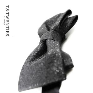 Дизайнерская звезда пряжа черный галстук бабочки для мужчин свадебное жених костюм для малыша 240415