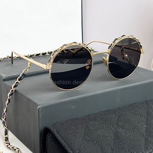 Круглые солнцезащитные очки высококачественного дизайнера желтые линзы 2205 с коробкой для женщин мужские овальные овальные модные солнцезащитные очки Классические очки ретро-унисекс анти-UP400