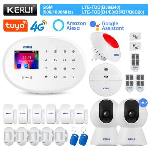 Control Kerui Smart Home W204 System System 4G GSM Wi -Fi Garage Alarm Alarm с датчиком движения RFID TAG Detect