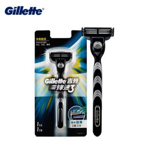 Бриффинг Оригинальная бритва Gillette Mach 3 Safety Razor Shaving Blades Three Edage Beard Marual Shave Shaver 1 Бритва держатель 1 лезвие