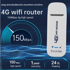 Yönlendiriciler Kablosuz 4G Yönlendirici 150Mbps LTE WIFI MODEM CAT4 Networking Stick Qualcomm Chipset Dongle Araba Yönlendirici Kilitli SIM kart yuvası