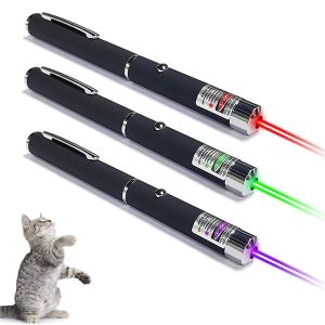 Toys Laser Pointer 4MW High Pointer Laser Meter Pet Cat Toy Light Sight 530 нм 405 нм 650 нм Power Red Dot Office Interactive Laser Pen