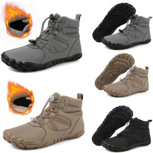 Accessoires Winterstiefel für Männer Frauen, die barfuß schneegezogene Schuhe im Freien warme Knöchelschuhe Ladies Männliche Schneestiefel große Größe
