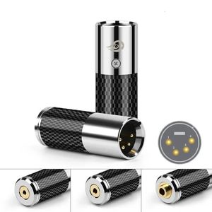 Conversores de áudio XLR 4 pinos a 2,5 mm 3,5 mm 4,4 mm Adaptador de áudio DAC Jack XLR Conectores fêmeas masculinas SERS Amplificador 240419