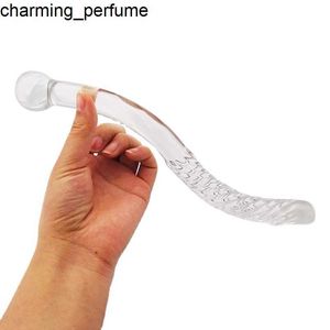 Crystal Glass Dildo Wand Toys Sex Yoni Wand 26 cm de vidros de vidro para mulheres