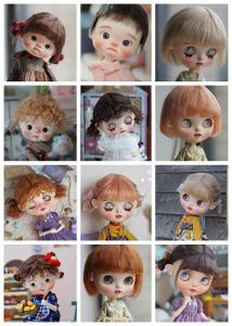 Bebekler Qbaby Blythe Amydoll BJD Bebek Aksesuarları Peruk Bebekler İçin Tress Kız Oyuncak Süt İpek Peruklar Moda Sevimli Kısa Saç Bangs Bebek perukları