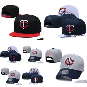 Ball Caps 2023 Cappello di moda Nuovo Arrivo Twins TC Lettera Snapback Baseball Gorras Bones Outdoor Sport Flat for Women Men Hats Regolable Hats Dhcka