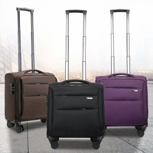 Taşıma Erkekleri 18 inç Oxford Bagaj Bavul Boyut Bavul Softside Bagaj Spinner Wheels Haddeleme Bagaj Bavul Seyahat İçin