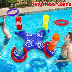 Надувное кольцо бросает надувные кольцевые кольцевые кольца, играет в бассейн, дети, дети, открытый бассейн, пляж, летняя водяная игрушка 240418