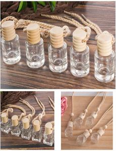 Car Perfume Bottle Car Pendant Perfume Ornament Air Freshener For Essential Oils Diffuser Fragrance Empty Glass Bottle 3 StylesHH98405992