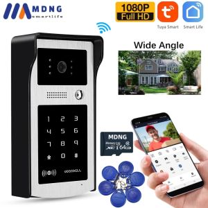 Tuka Akıllı Wifi Video Intercom Sistemi Kablosuz Kapı Zili Kamerası HD 1080P Dijital Video Kapı Telefonu RFID Kodu Tuş Takımı Şifre