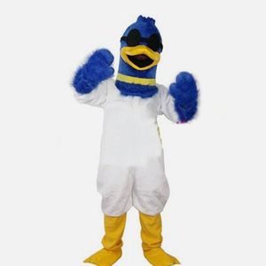 2024 Yetişkin Boyut Mavi Ördek Kuş Maskot Kostümü Cadılar Bayramı Karnavalı Unisex Yetişkinler Kıyafet Fantezi Kostüm Karikatür Tema Fantezi Elbise
