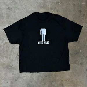Camisetas masculinas de camisetas de algodão vintage y2k harajuku impressão gráfica punk streetwear tee goth top casual hiphop de tamanho curto de tamanho curto
