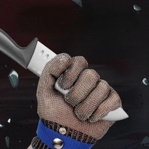 Aksesuarlar 1 PC Anticut Eldiven Seviye 5 Koruma Güvenlik Kesme Kanı Kanıtı Bıçak Dayanıklı Paslanmaz Çelik Meth Kişi Butcher Eldiven Balıkçılık Eldivenleri