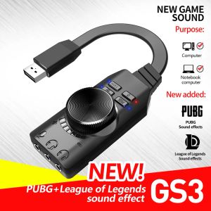 Cards GS3 7.1 Адаптер конвертера звуковой карты канала Внешний USB -гарнитура аудио -разъема звуковой кабельной адаптер громкость адаптера для ПК