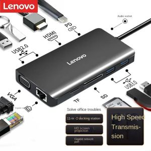 Hubs Lenovo 11 Em 1 Typec Docking İstasyonu HD HUB USB Ayrıştırıcı USBC - HDMI4K Ekran HD Genişletme PD Hızlı Şarj Evrensel Toptan