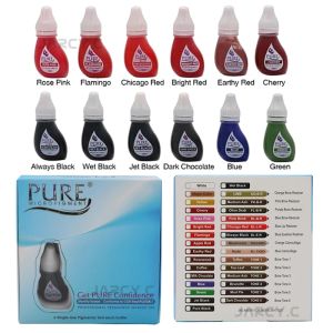 Mürekkep 6pcs/Kutu 3ml Orijinal ABD Saf Pigment Güven Alın Saf Mikropigment Kalıcı Makyaj Kaş Eyeliner Dudak Dövme Mürekkepleri